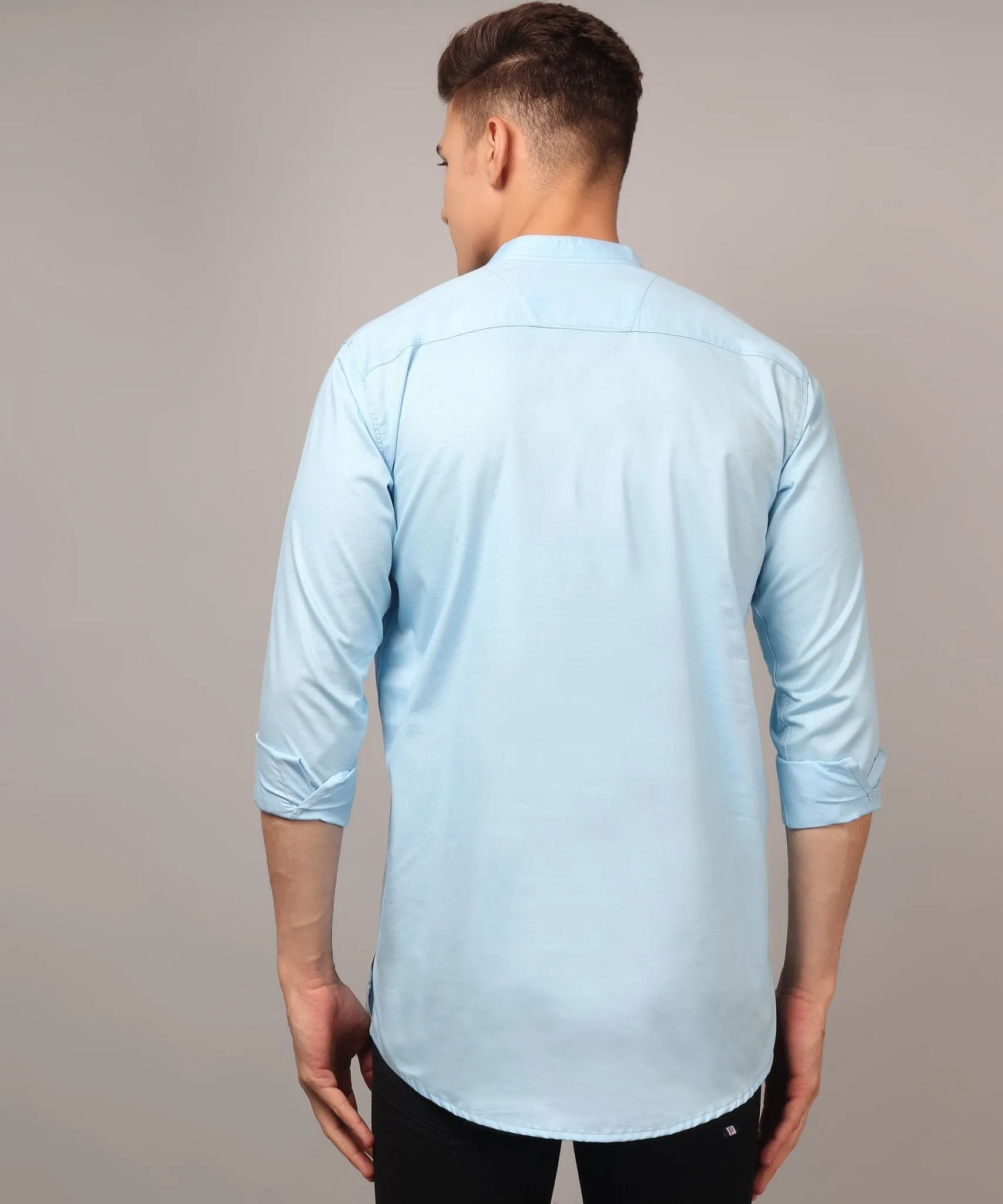 TryBuy Premium Cotton Made Trendy Ethnic Sky Blue Kurta for Men