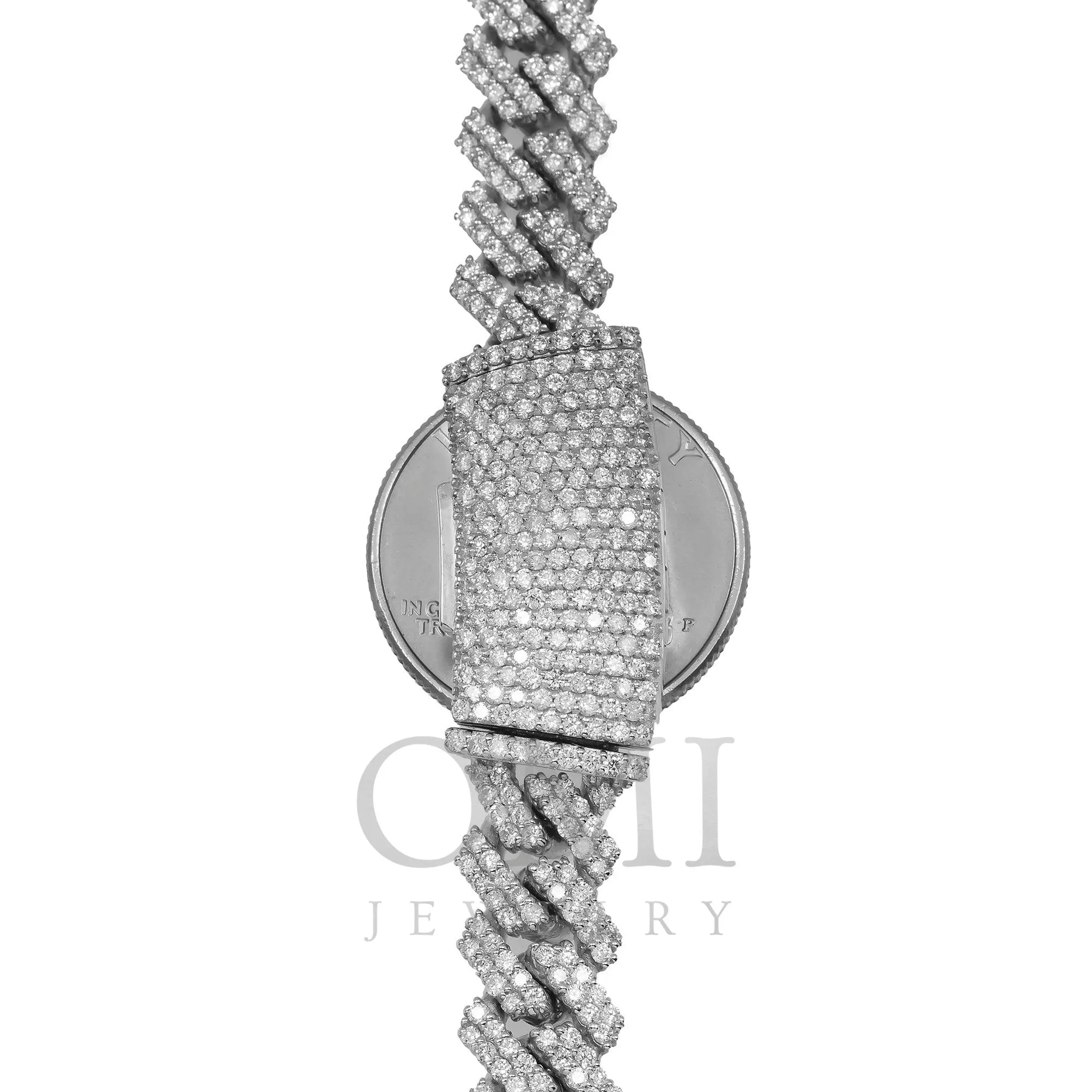 WHITE GOLD ROUND DIAMOND NEW YORK METS CUSTOM CUBAN CHAIN