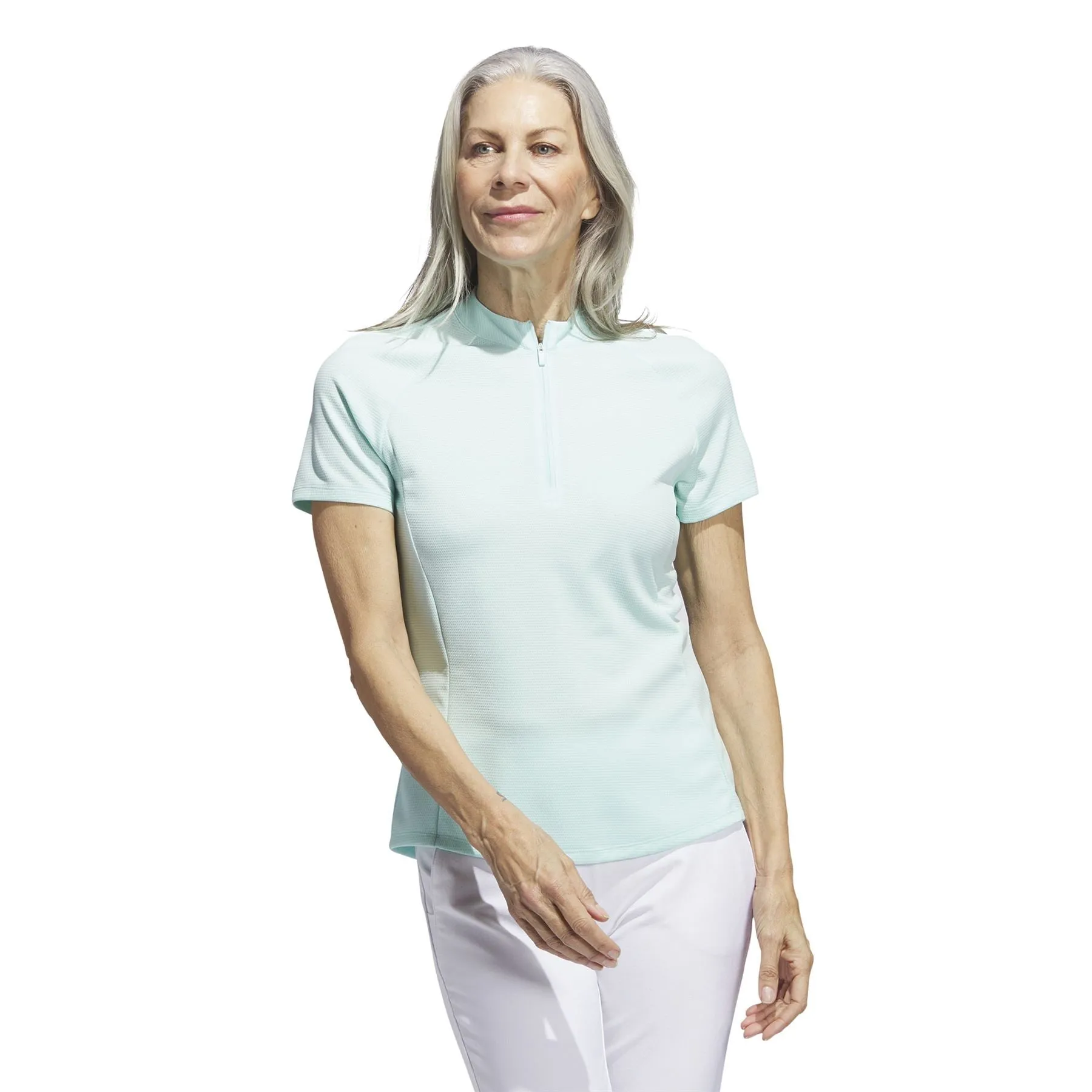 Womens Textured Polo Semi Flash Aqua - W23